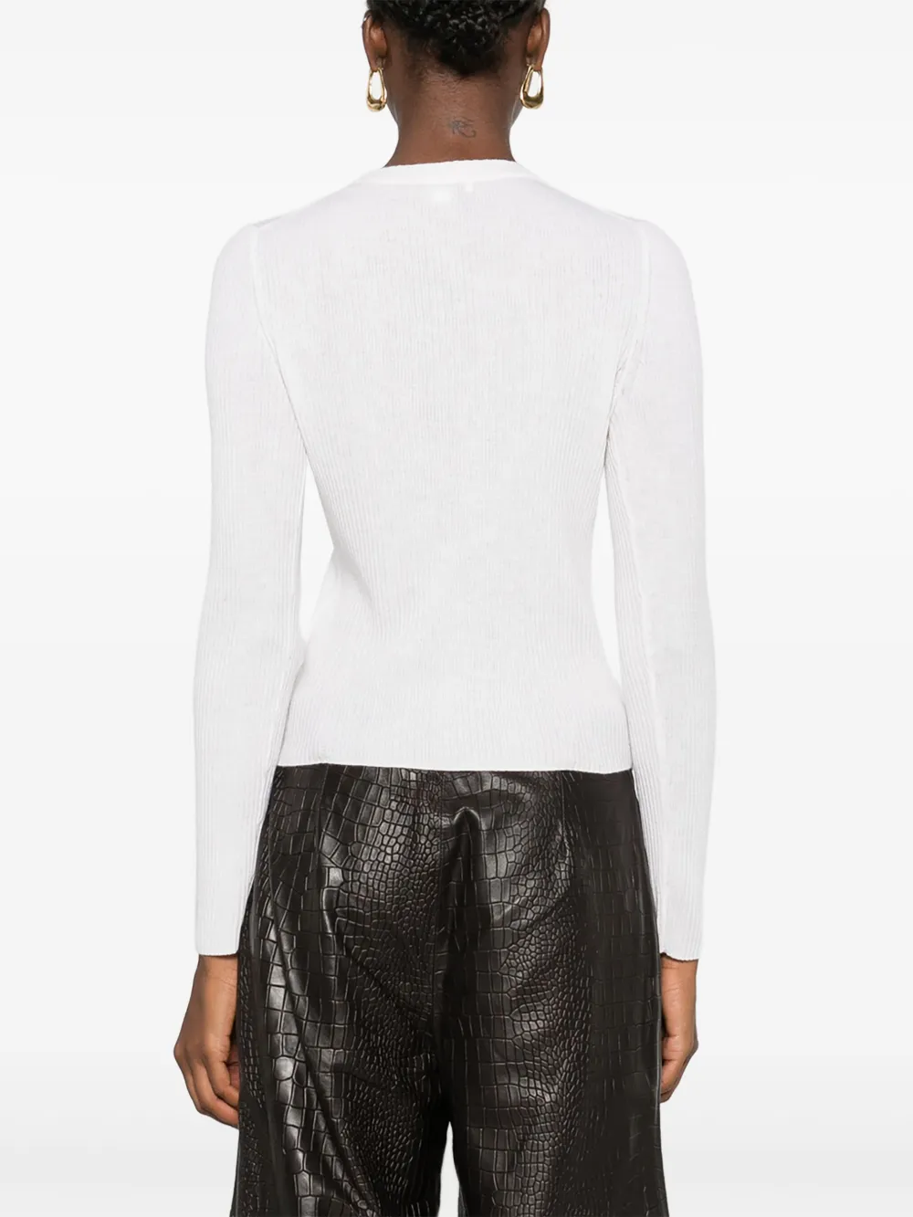 Vince Ribbed Top In White