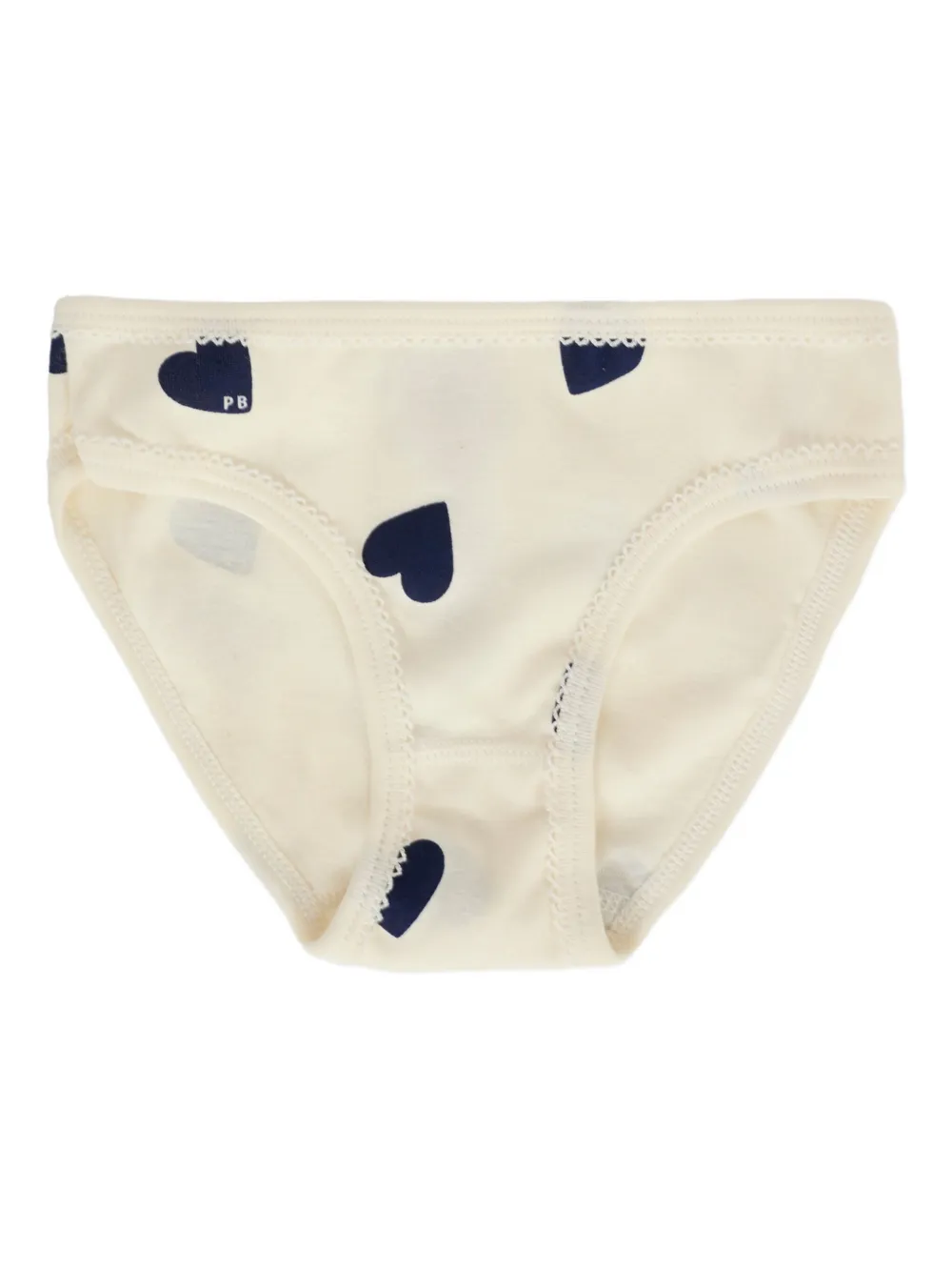 Petit Bateau bow-detailed heart-print briefs (pack of five) Zwart