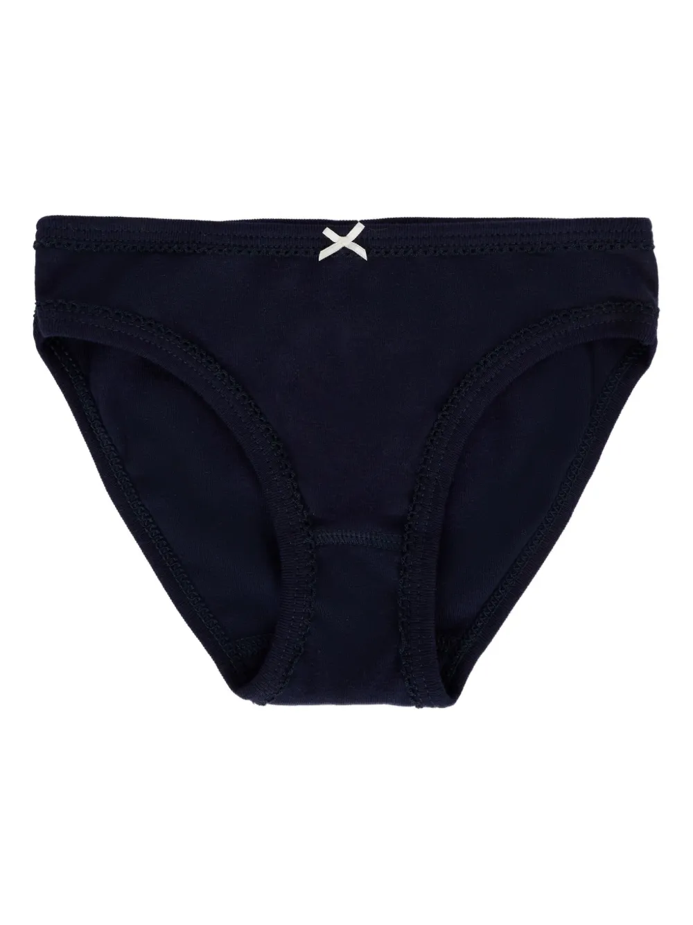 Petit Bateau bow-detailed heart-print briefs (pack of five) Zwart