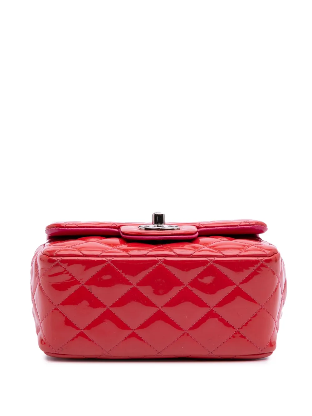 Pre-owned Chanel 2014 Mini Square Classic Patent Single Flap Crossbody Bag
