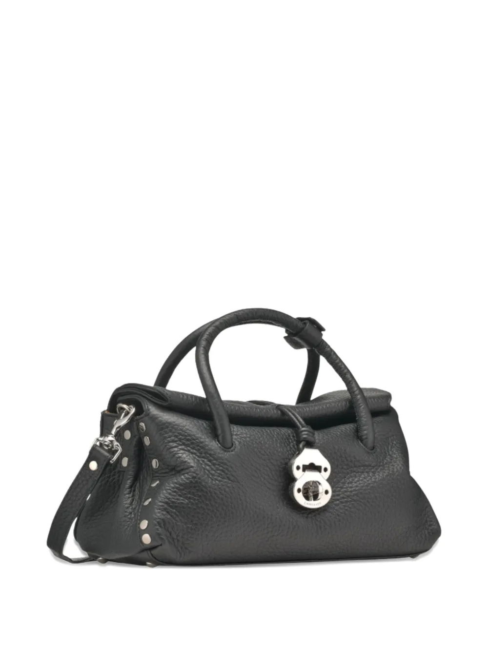 Zanellato Medium Pebble-leather Top-handle Tote Bag In Black
