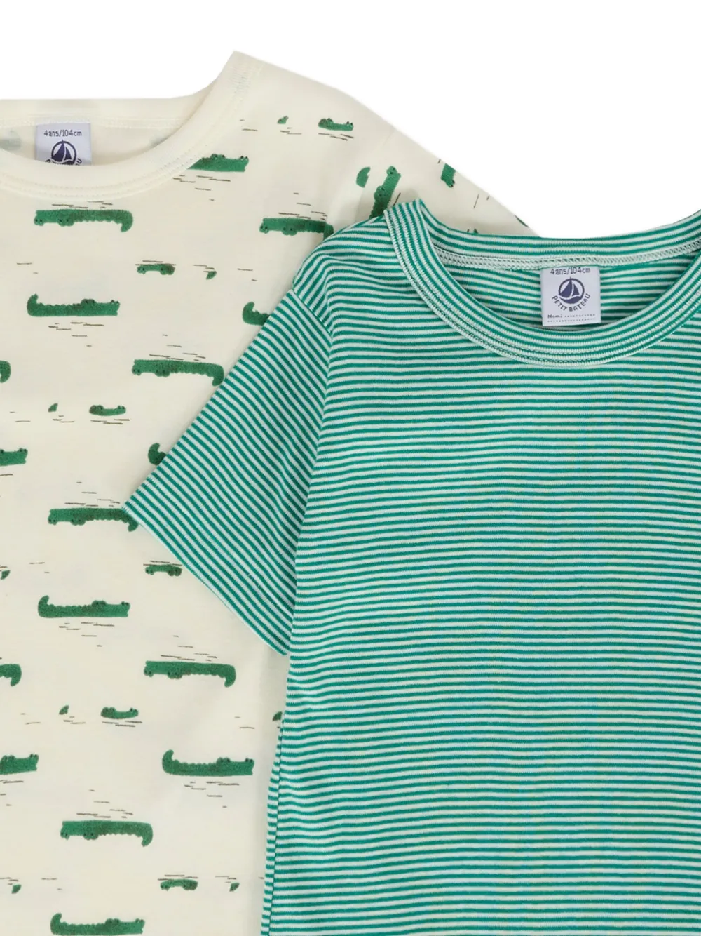 Petit Bateau boat-print striped cotton T-shirt (pack of two) Wit