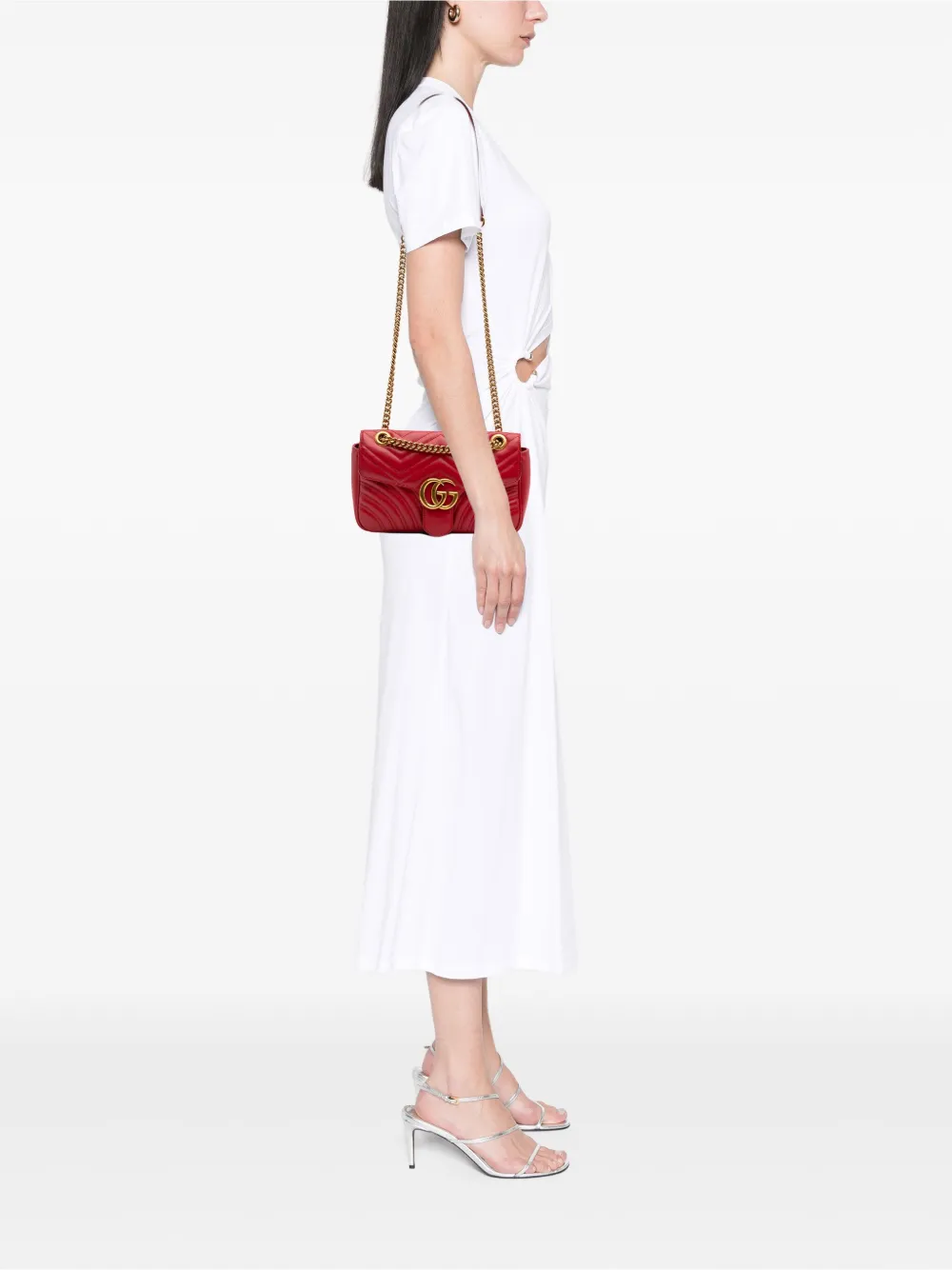 Pre-owned Gucci 2016-2025 Small Gg Marmont Matelasse Leather Flap Crossbody Bag