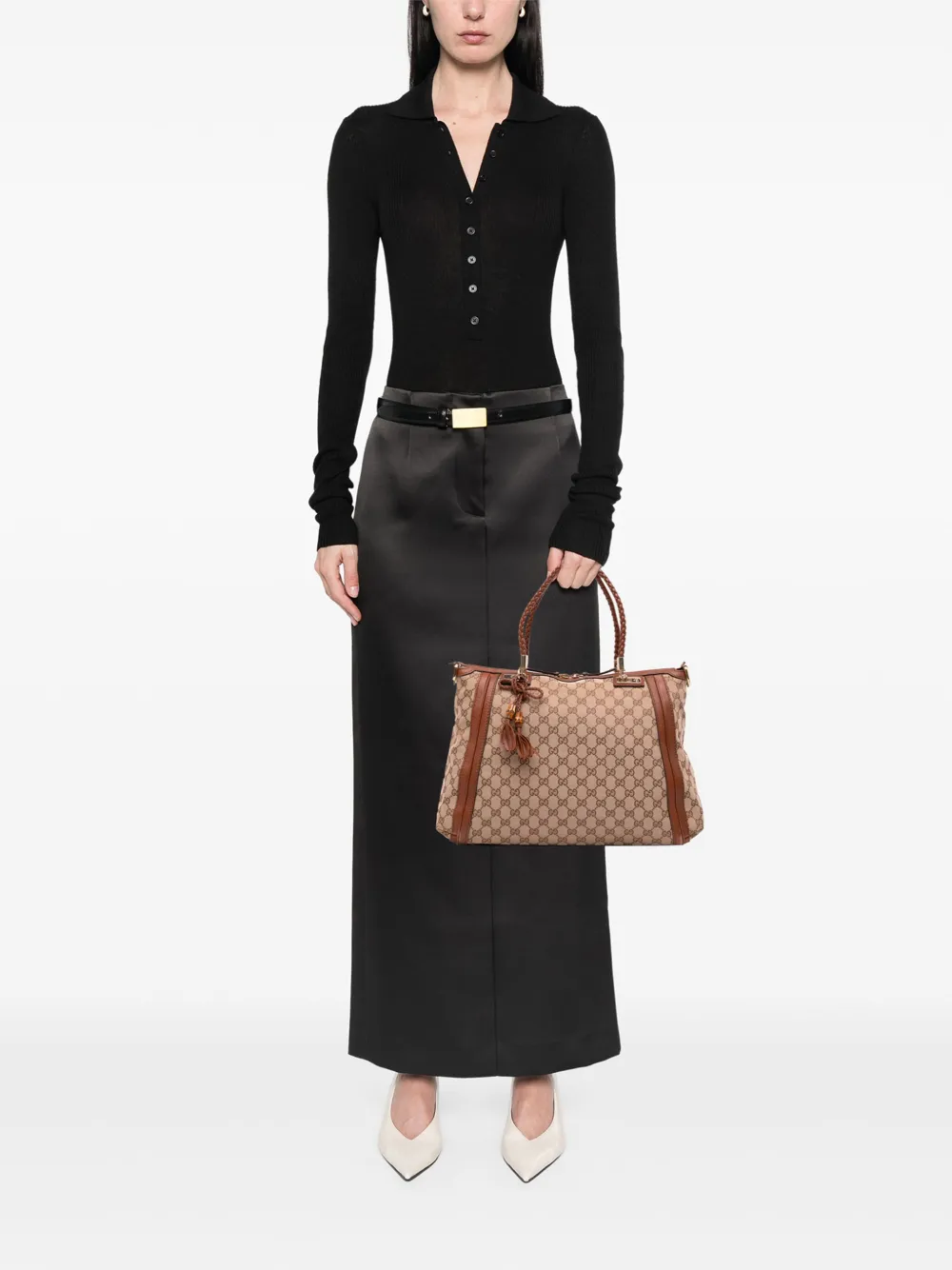 Pre-owned Gucci 2016-2025 Gg Canvas Bella Satchel