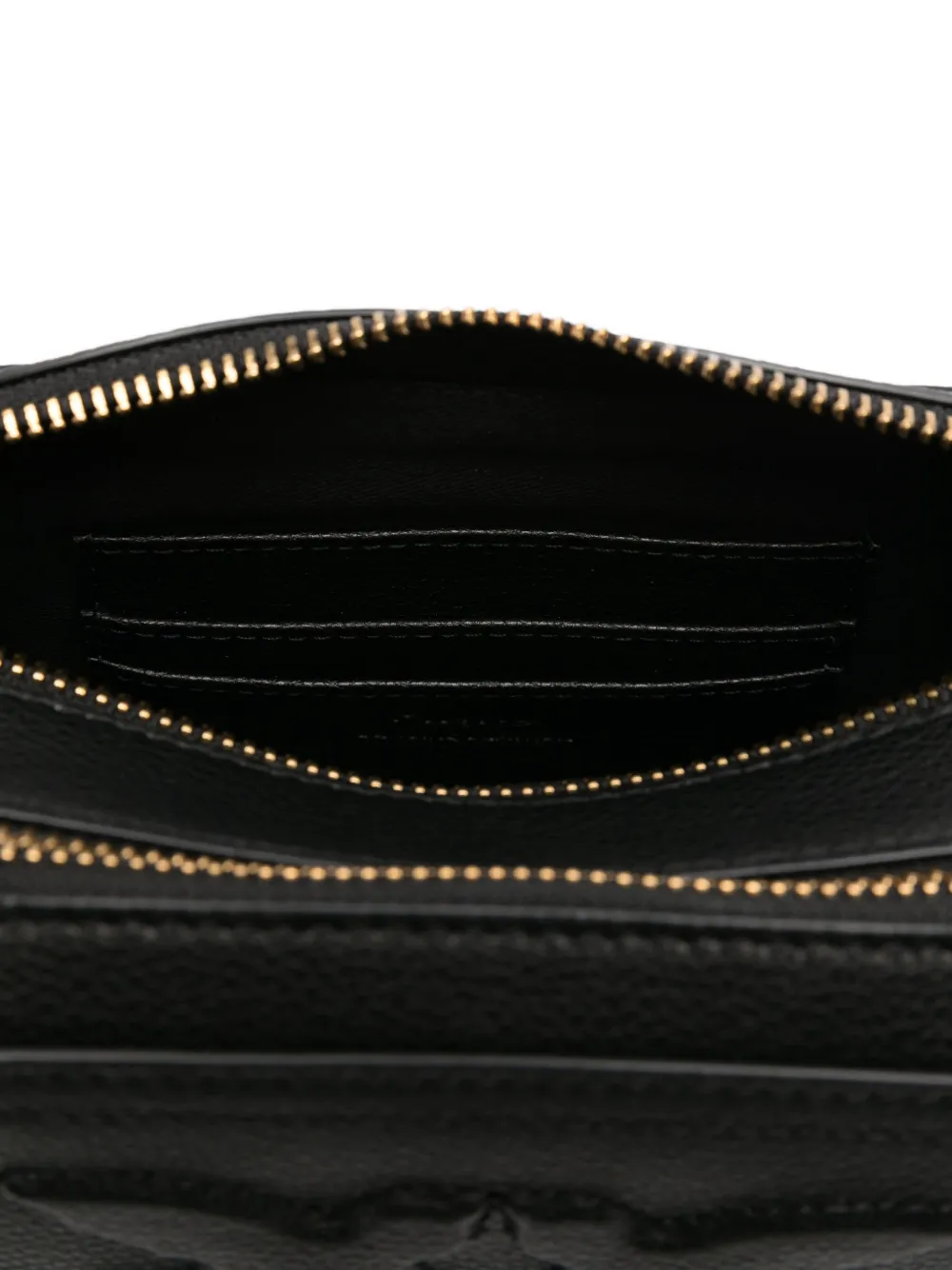 PINKO Carrie leren crossbodytas met logo-reliëf Zwart