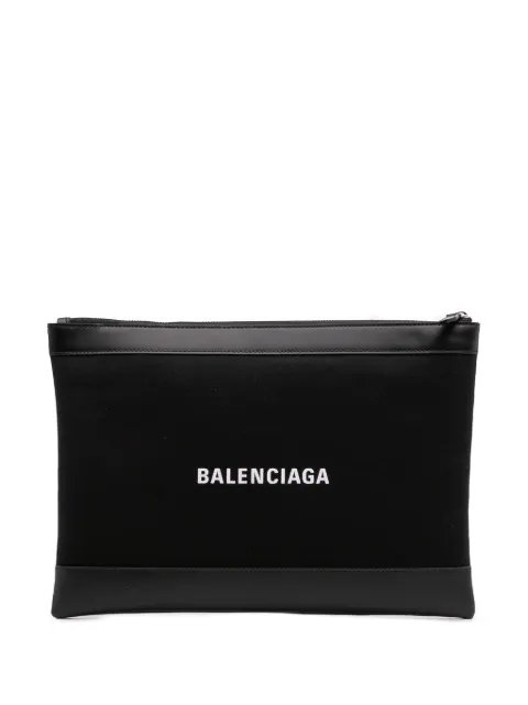 Balenciaga Pre-Owned 2010 M Canvas Navy Clip clutch bag