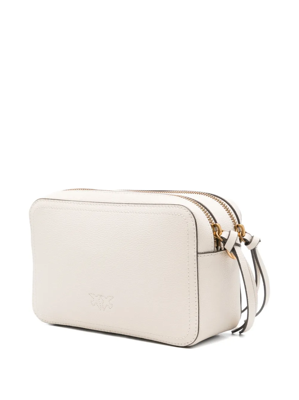 PINKO Kalfsleren crossbodytas met logo-reliëf Beige