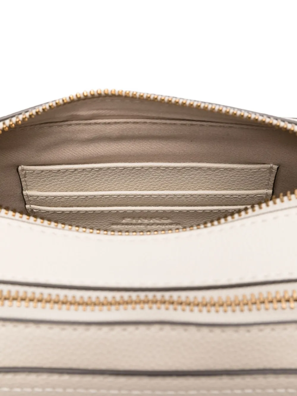 PINKO Kalfsleren crossbodytas met logo-reliëf Beige