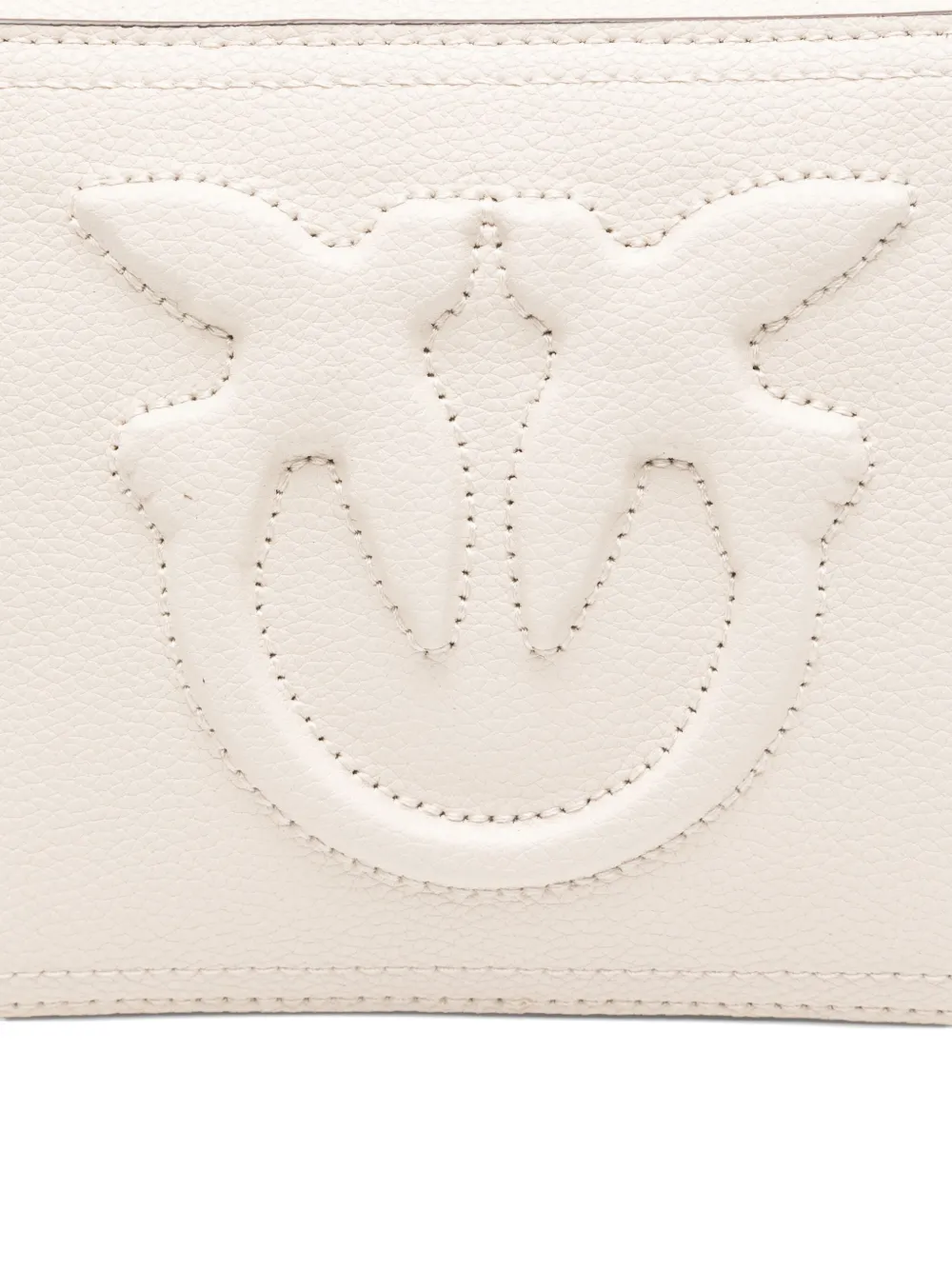 PINKO Kalfsleren crossbodytas met logo-reliëf Beige