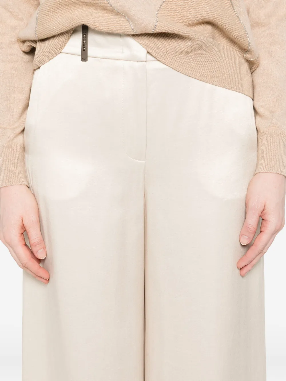 Peserico Broek met wijde pijpen Beige