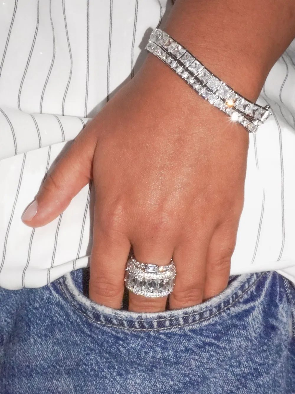 Izabel Display pavé-set cubic zirconia band ring | Image 2