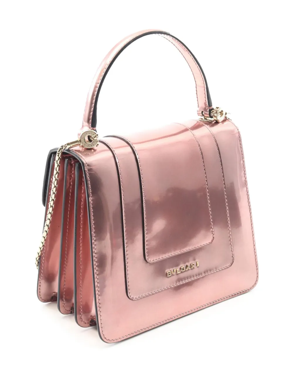 Pre-owned Bvlgari 2011-2025 Patent Serpenti Forever Top Handle Satchel