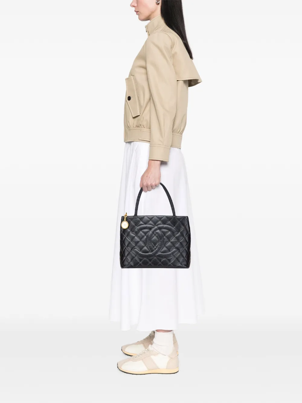 Pre-owned Chanel 2002-2003 Caviar Medallion Tote Bag