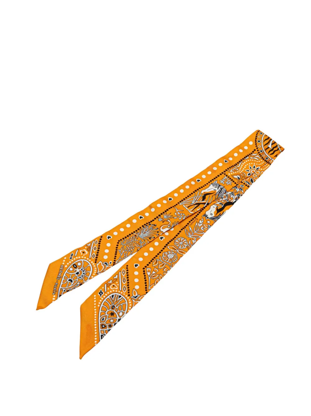 Hermès Pre-Owned 2001-2025 Entre Ciel Et Mer Bandana Silk Twilly Scarf scarves | Orange | Image 1