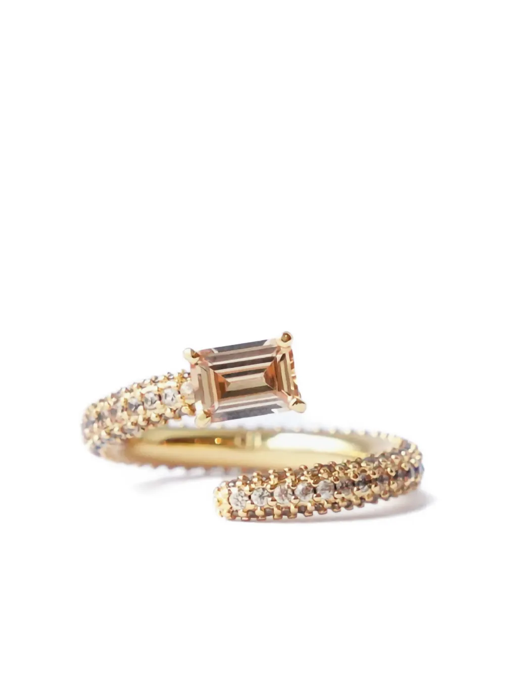 Izabel Display  Twist emerald-cut stone ring | Gold | Image 1