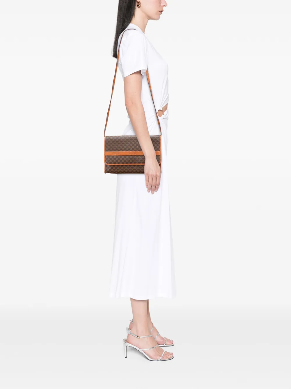Pre-owned Celine 2007 Macadam Coated Canvas Crossbody Bag