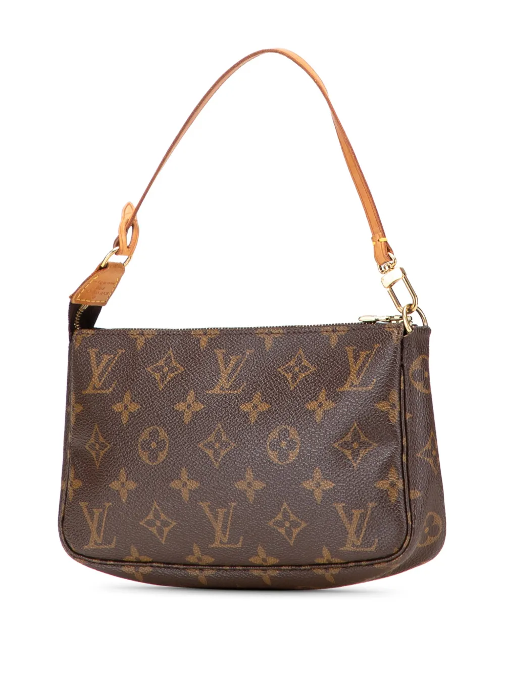 Pre-owned Louis Vuitton 2002 Monogram Pochette Accessoires Shoulder Bag In Brown