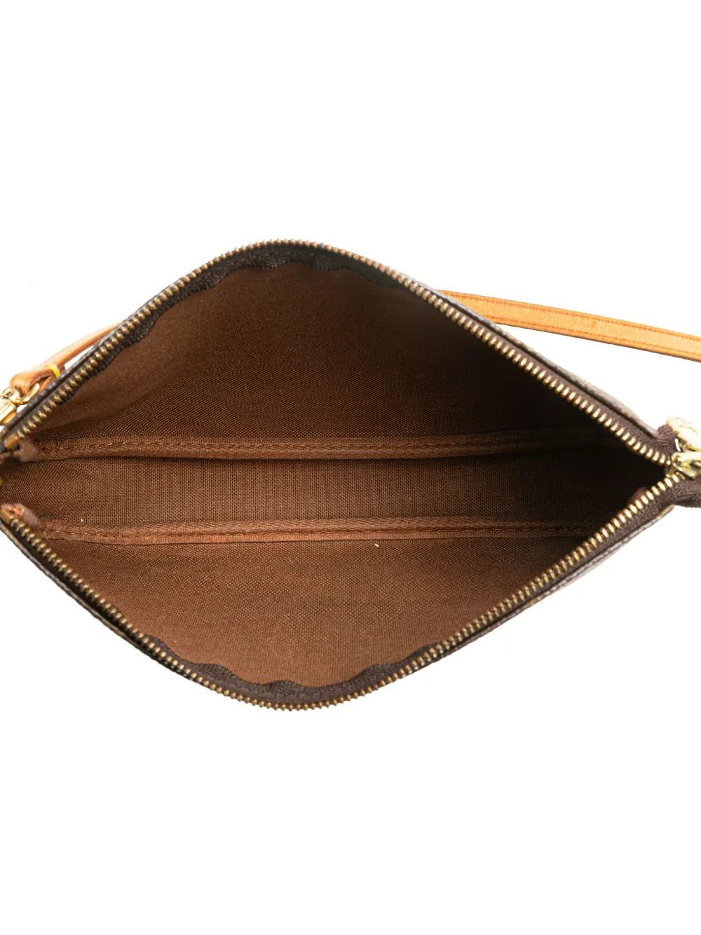 Pre-owned Louis Vuitton 2002 Monogram Pochette Accessoires Shoulder Bag In Brown