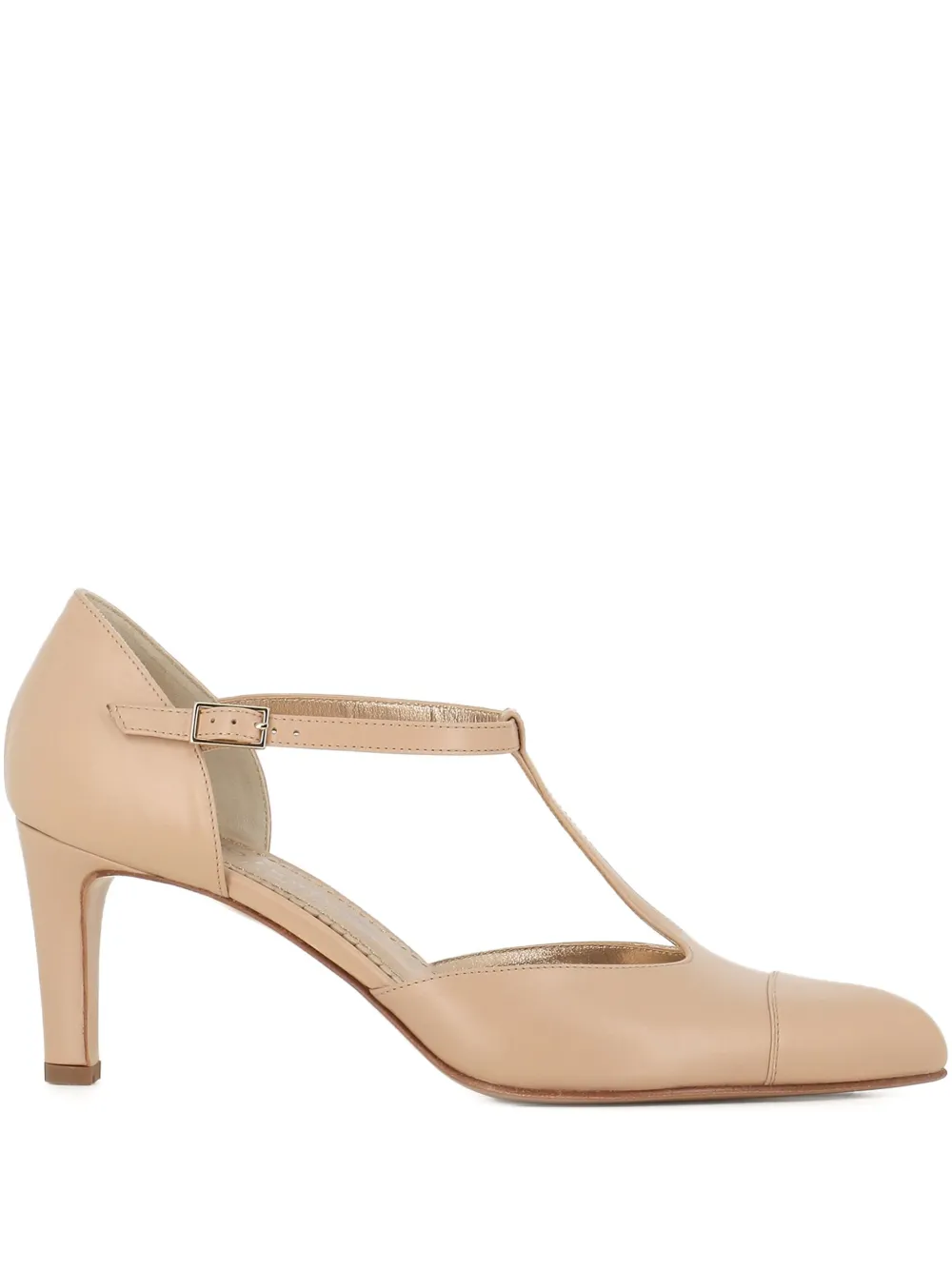 T-bar leather pumps