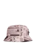 Palm Angels newspaper print bucket hat - 1030 BLACK-PINK