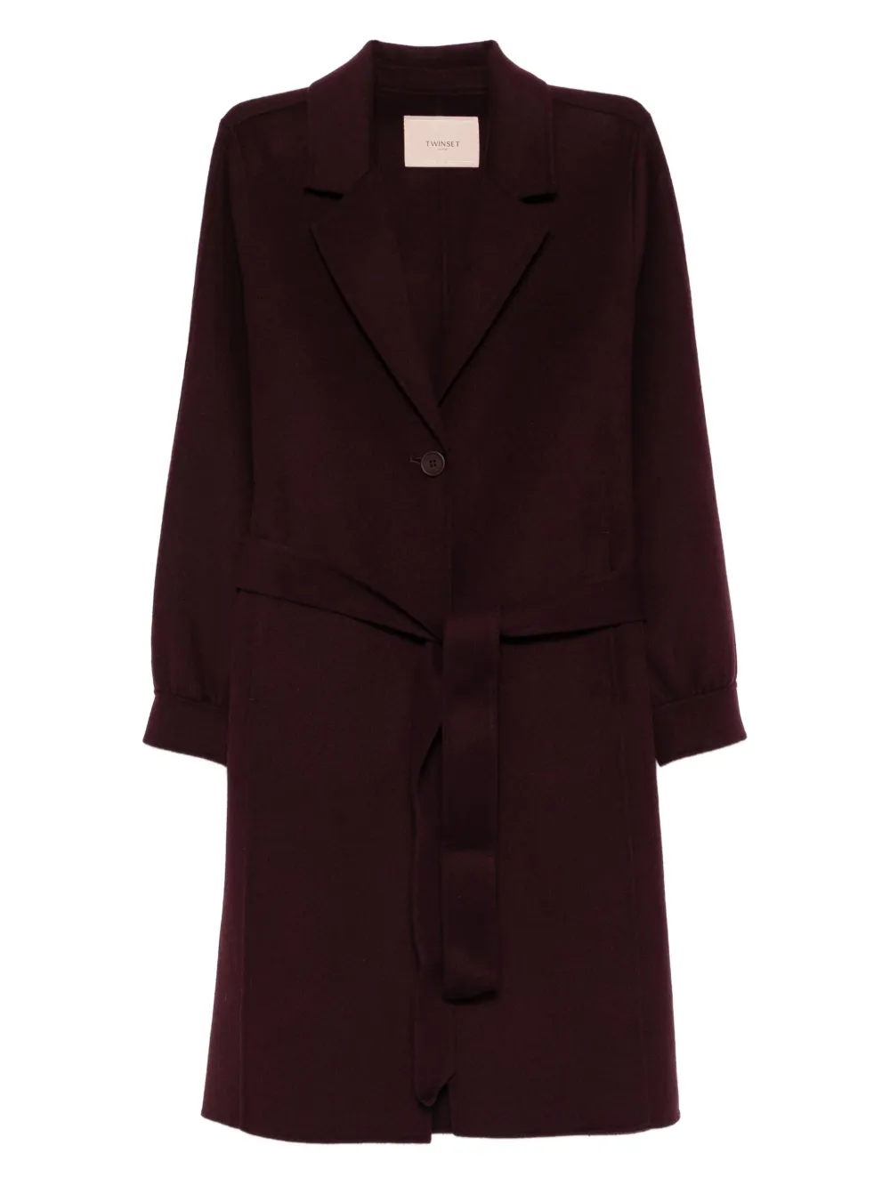 TWINSET ベルテッド シングルコート - パープル TWINSET ベルテッド シングルコート - パープル