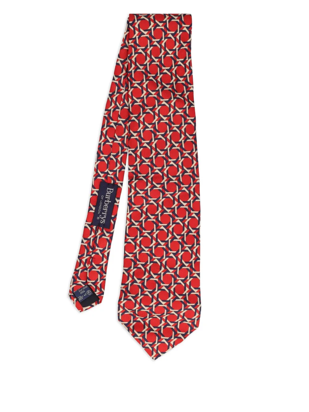 Burberry Pre-Owned geometric-print silk tie | Red | Image 1