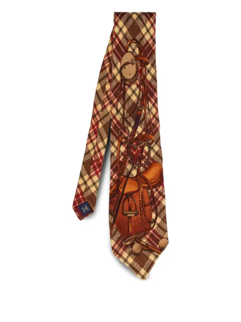 Polo Ralph Lauren pre-owned equestrian-print plaid tie