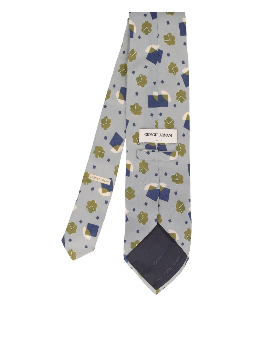 Giorgio Armani Pre-Owned geometric-print silk tie - Grigio