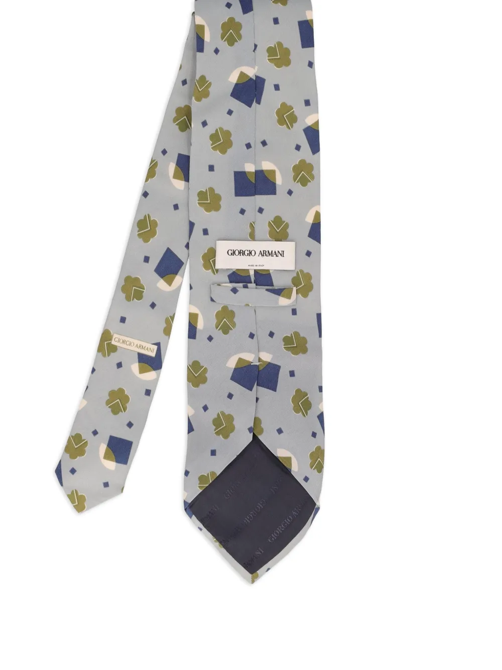 Giorgio Armani Pre-Owned geometric-print silk tie | Grey | Image 1