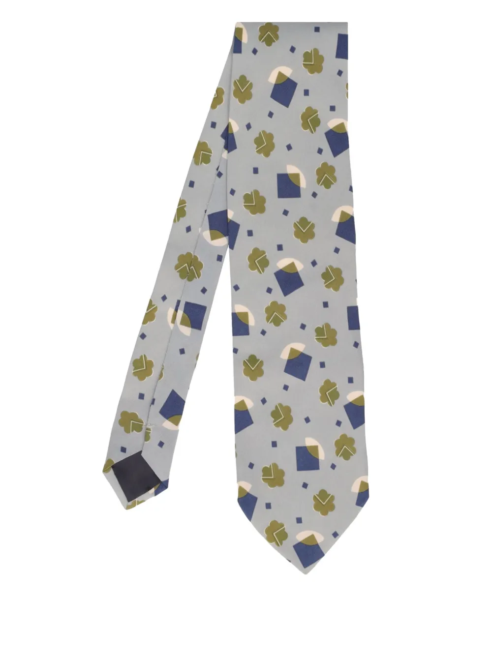 geometric-print silk tie