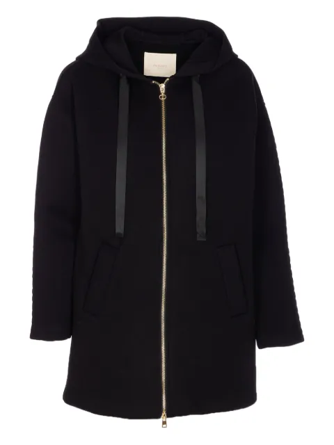 TWINSET hooded logo-sleeve coat