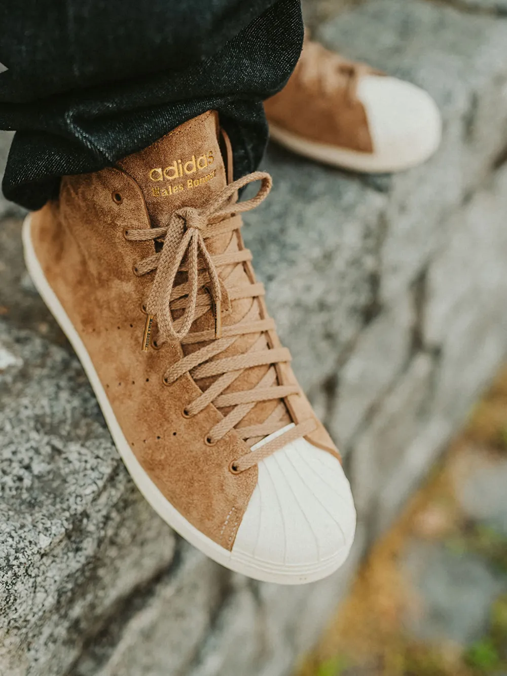 adidas x Wales Bonner Superstar suede high-top sneakers Brown
