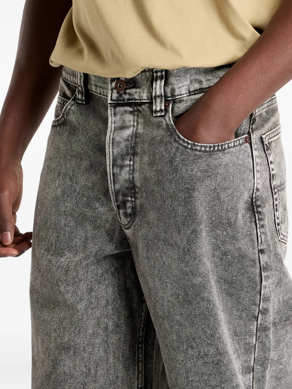 DICKIES Denim broek met acid-wassing Grijs