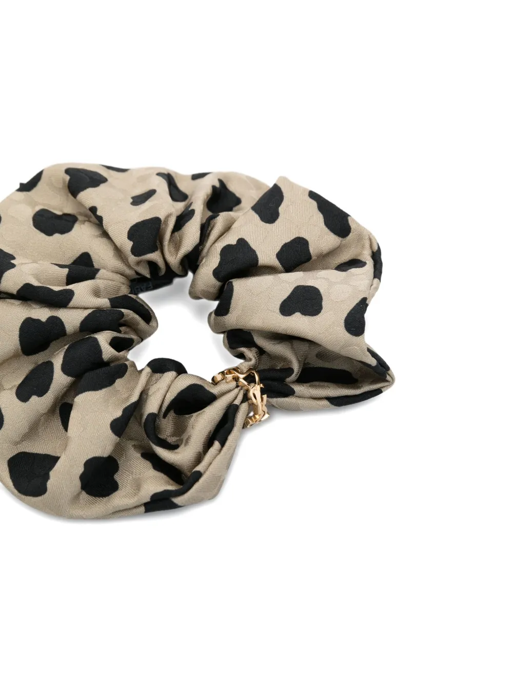 Saint Laurent Leopard-print Silk Hair Scrunchie In Neutral
