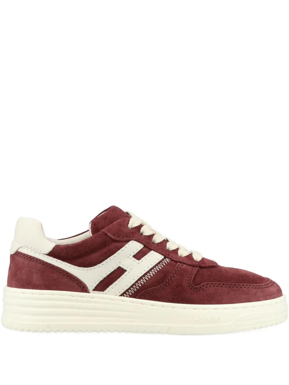 Hogan Side-stripe Lace-up Sneakers In Red