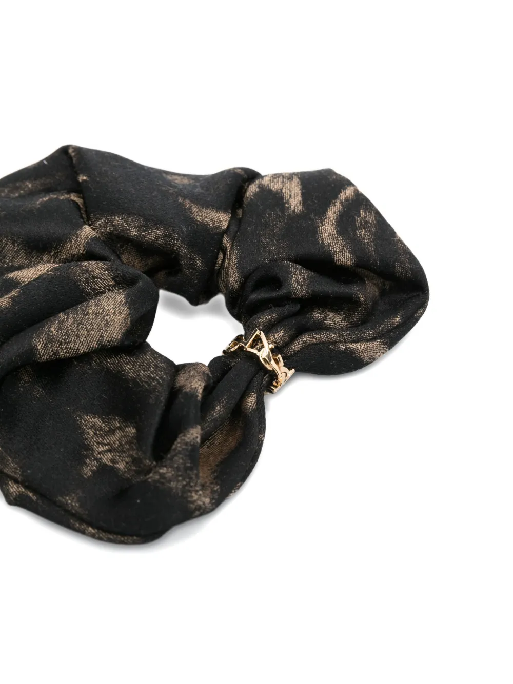 Saint Laurent Silk-cashmere Hair Scrunchie In Brown