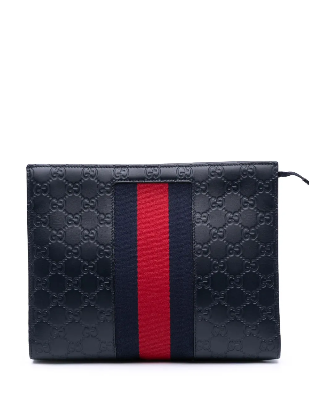 Gucci Pre-Owned 2000-2015 グッチシマ ウェブ クラッチバッグ - ブラック Gucci Pre-Owned 2000-2015 グッチシマ ウェブ クラッチバッグ - ブラック