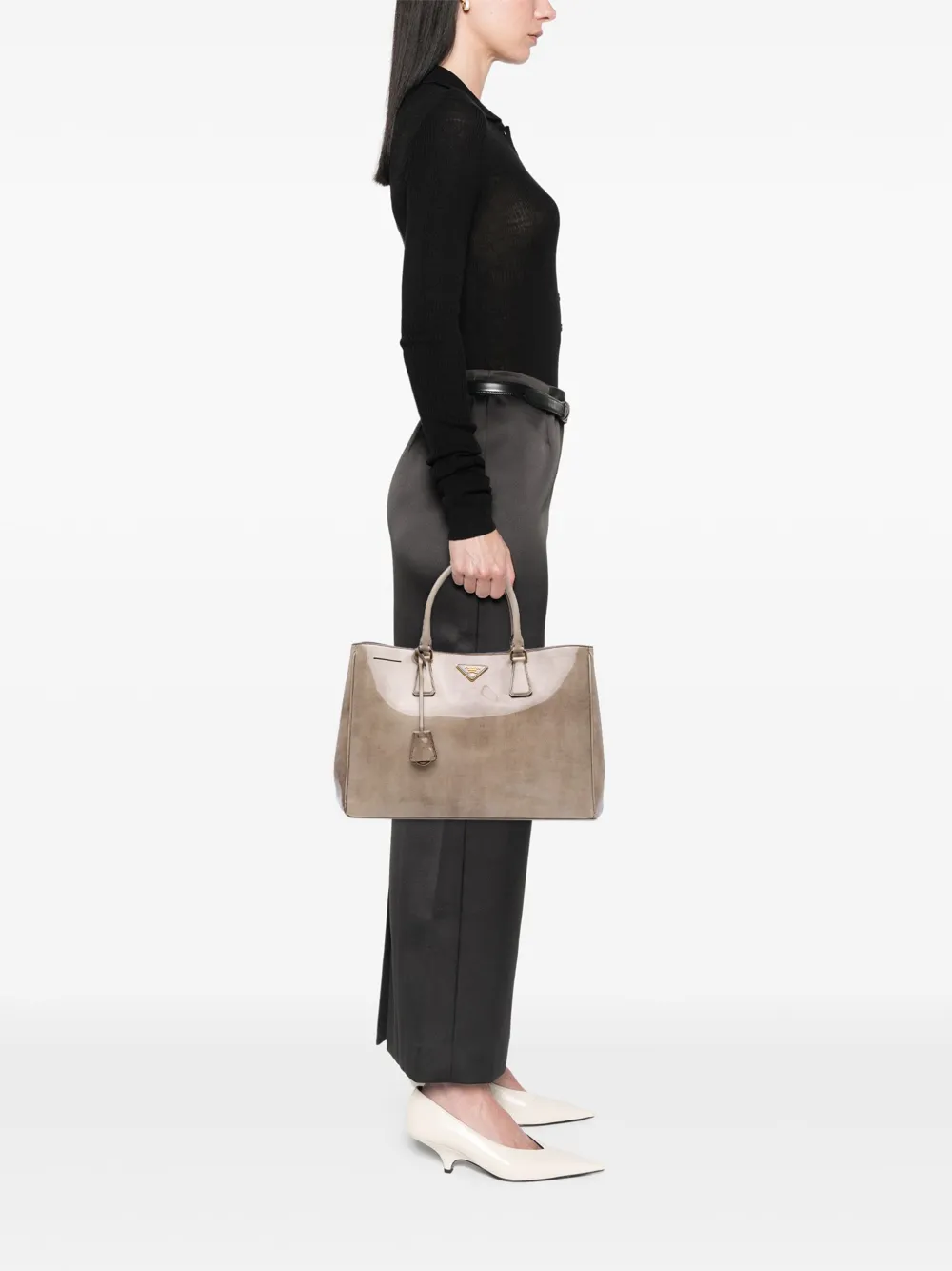 Prada Pre-Owned 2000-2025 Large Spazzolato Fume Galleria Tote satchel | Pre-Owned | Image 2