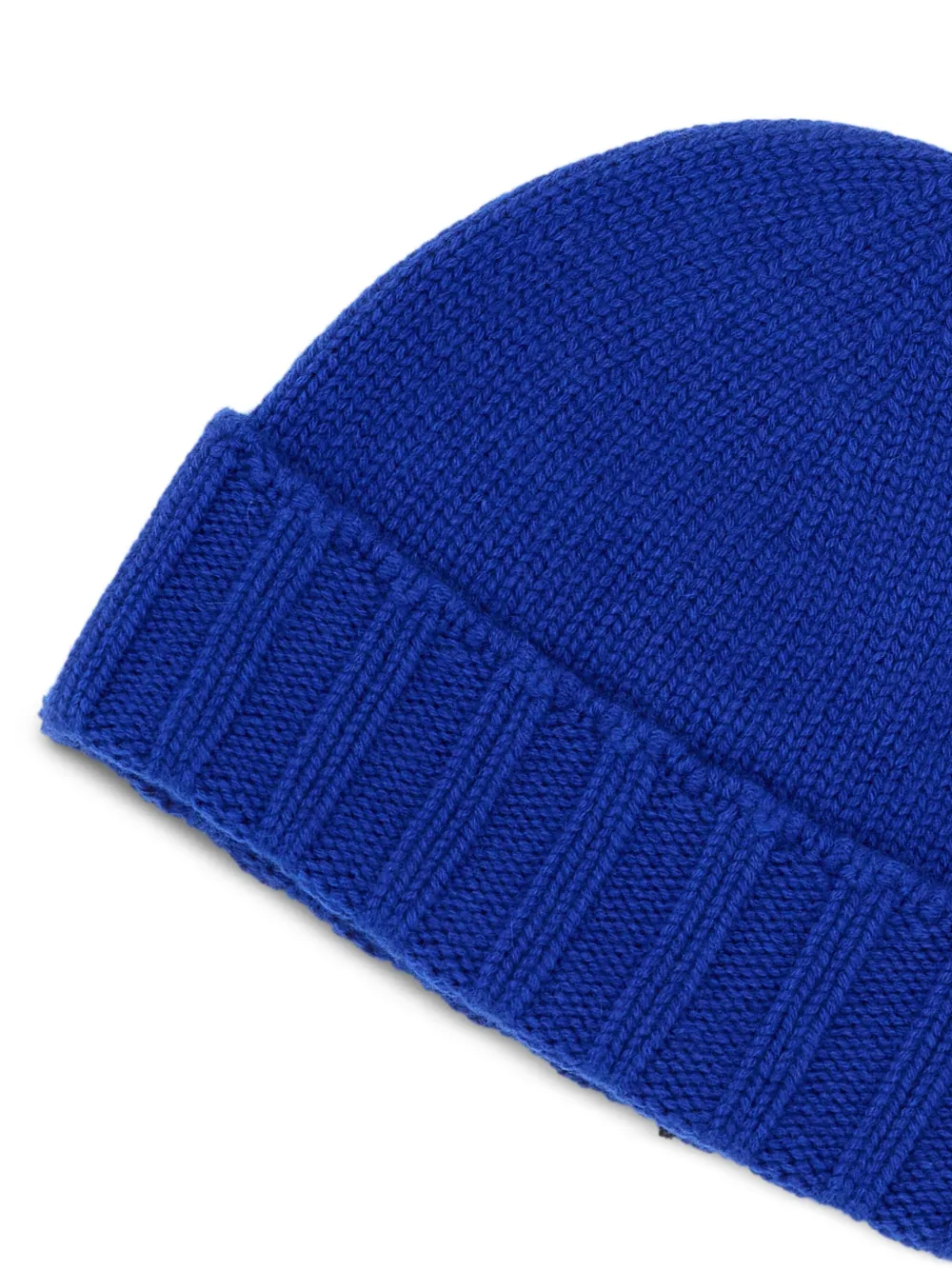 Drumohr Cashmere Ribbed Beanie Hat In Blue