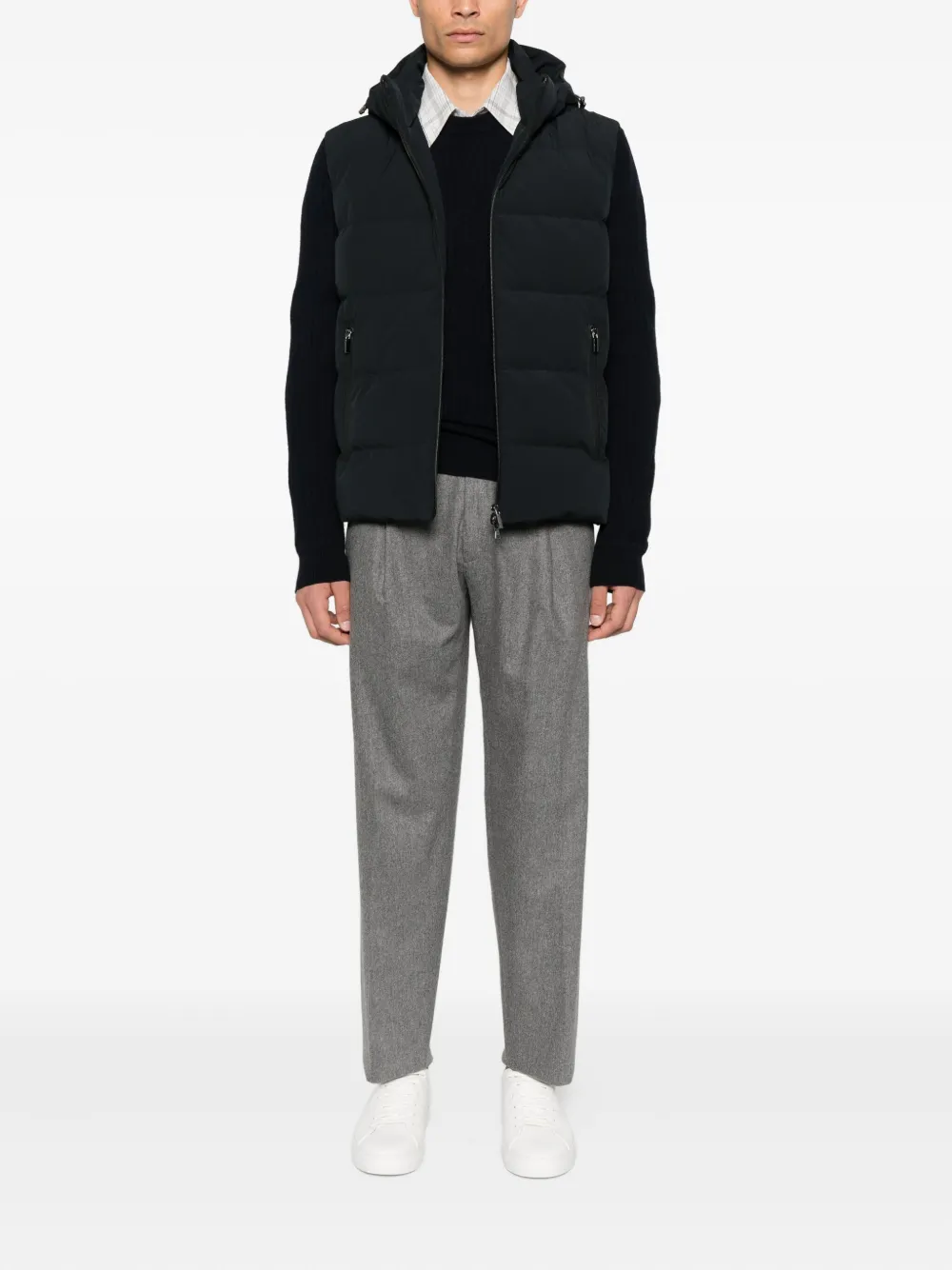 Incotex Straight broek van wolblend Grijs