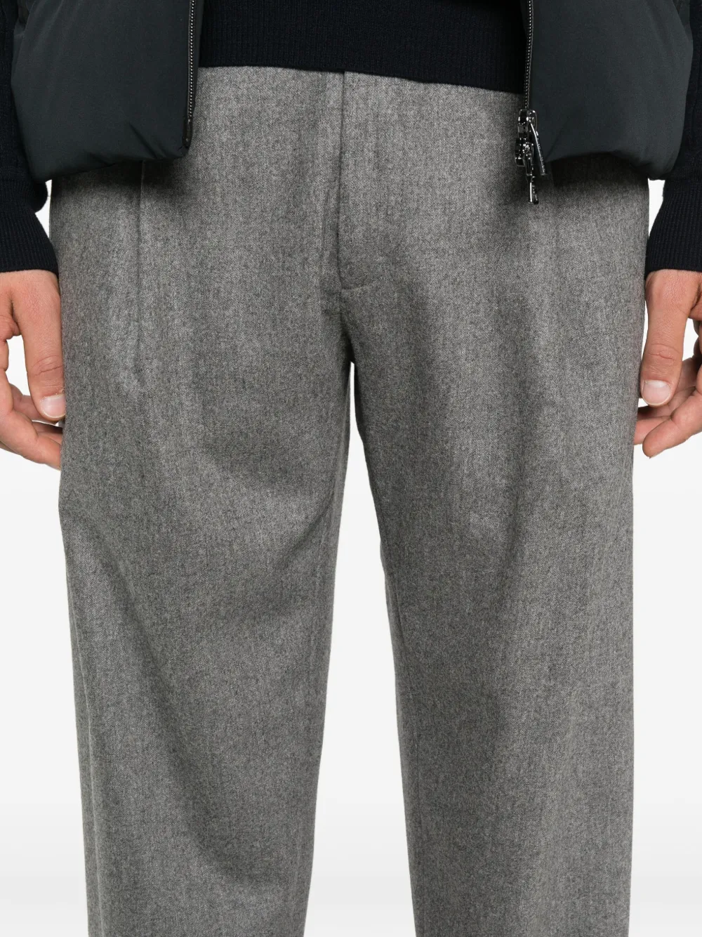 Incotex Straight broek van wolblend Grijs