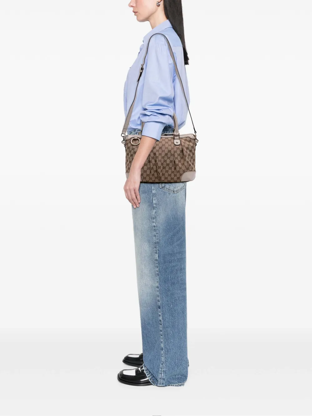 Pre-owned Gucci 2016-2025 Gg Canvas Sukey Satchel