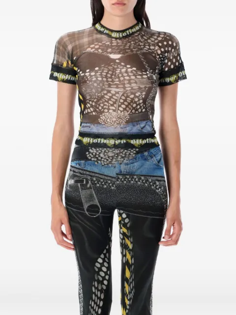 Ottolinger camiseta con cremallera estampada