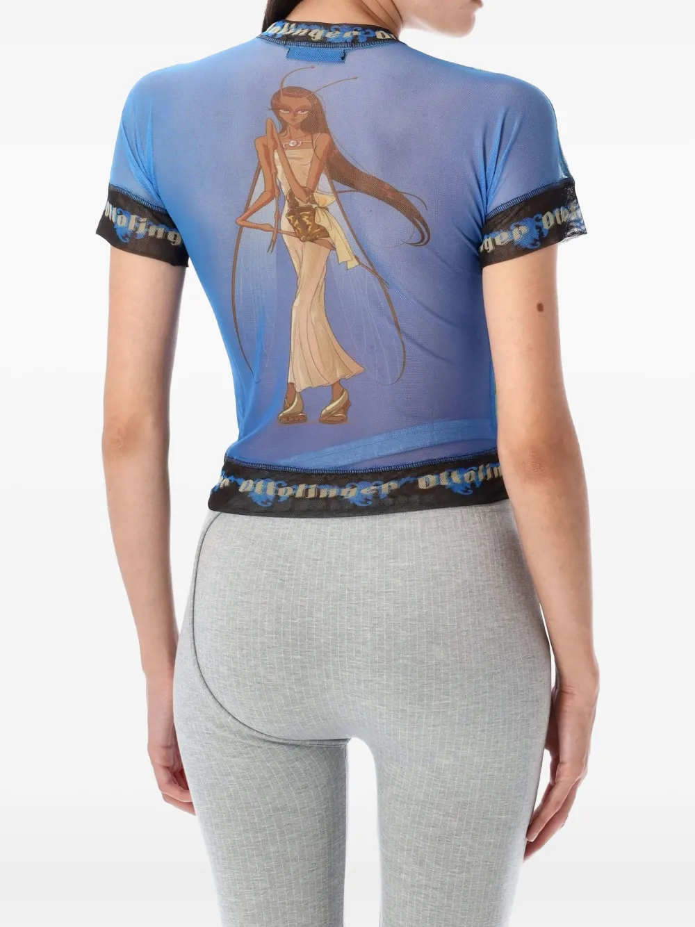Ottolinger fairy-print mesh T-shirt Groen