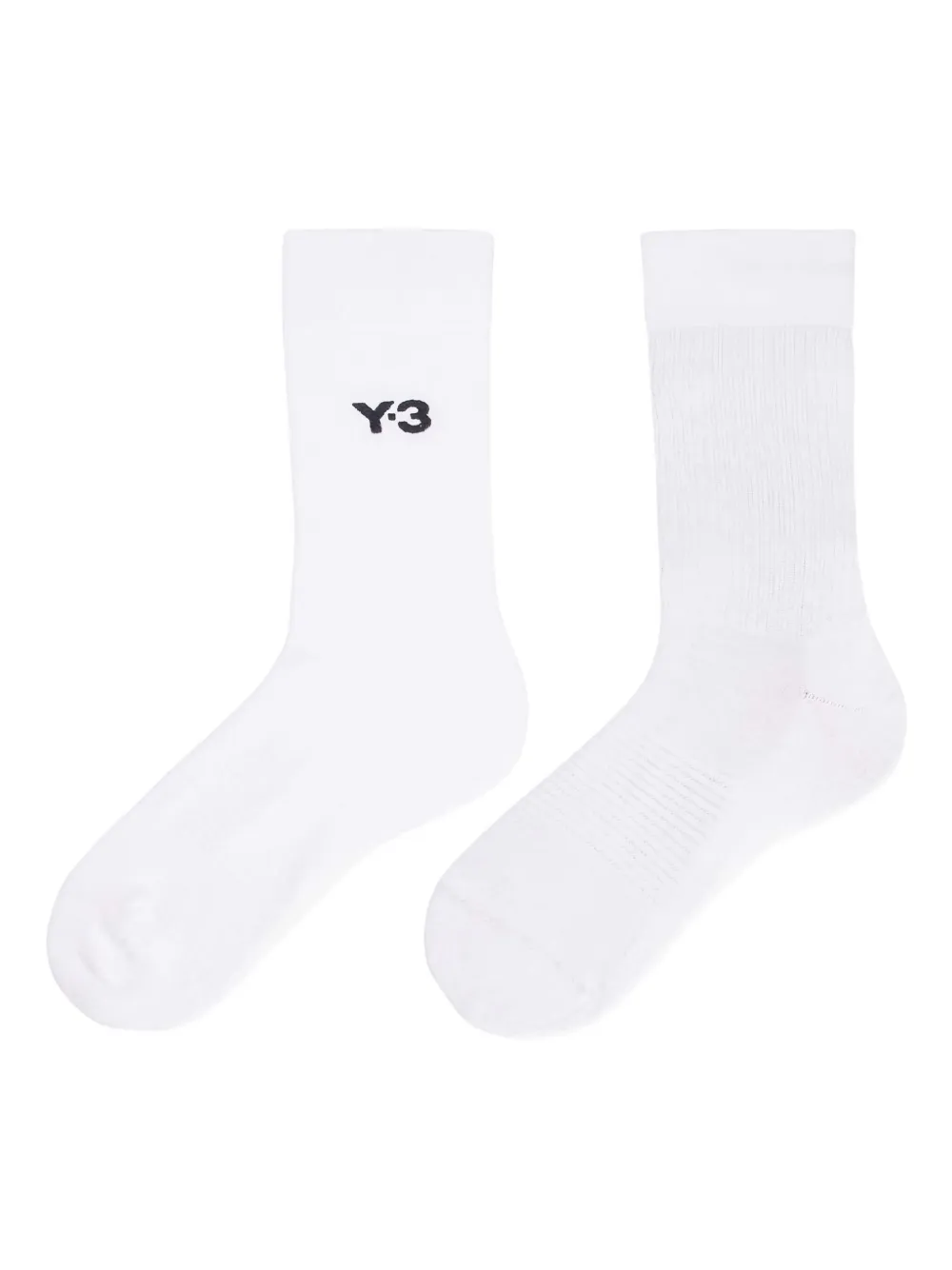 Y-3 ADIDAS logo-embroidered ribbed socks Wit