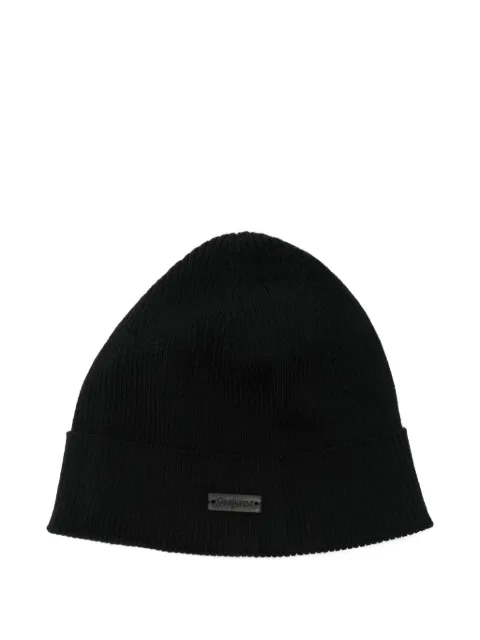 Saint Laurent 로고 아플리케 비니