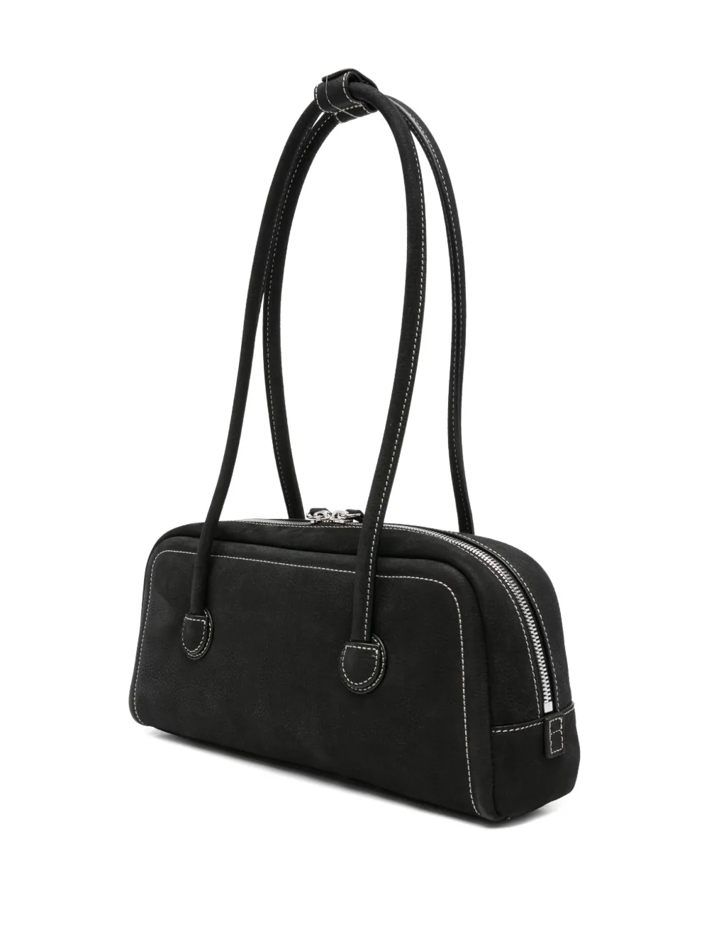Margesherwood Embossed-logo Top-handle Tote Bag In Black