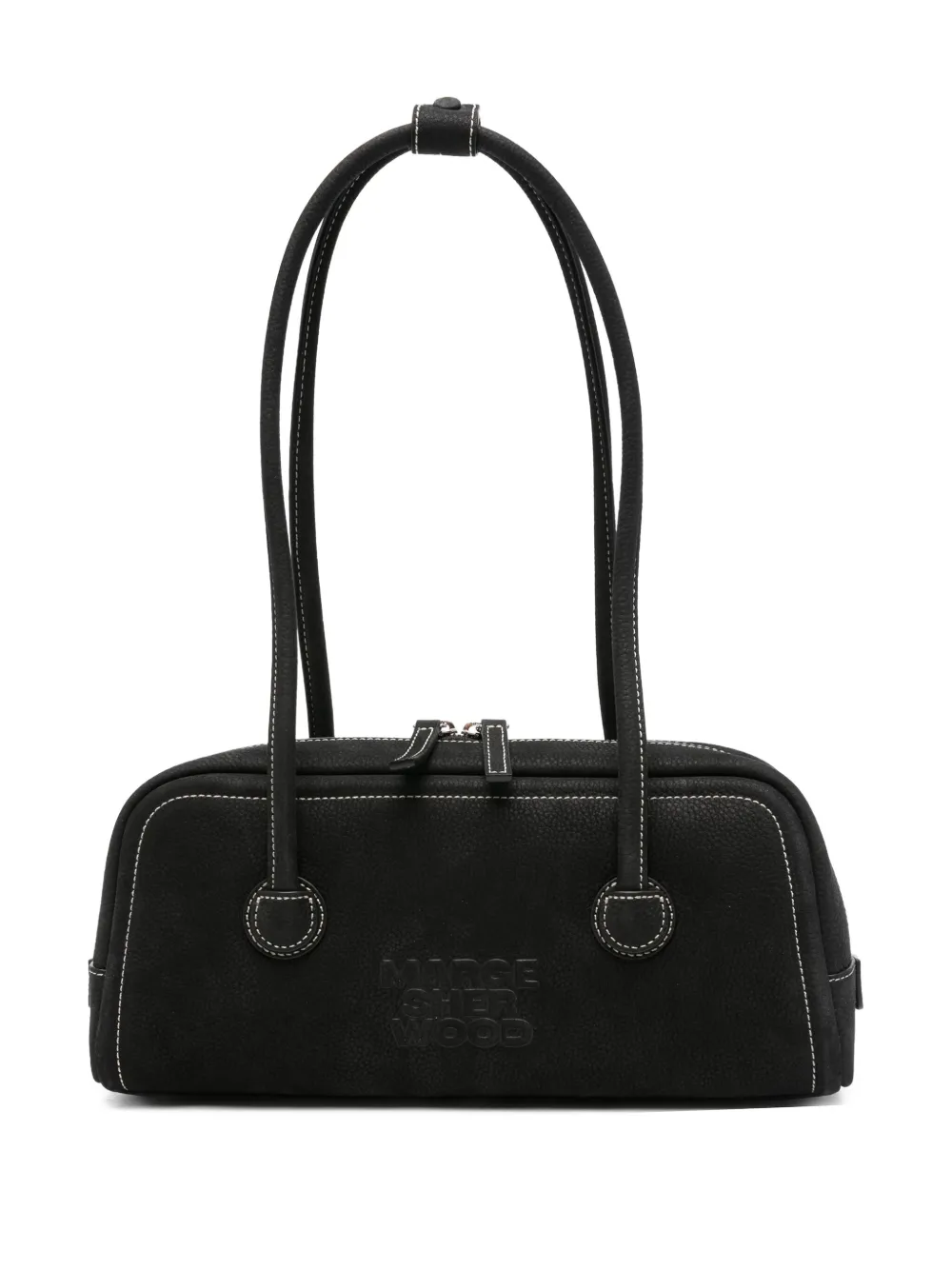 embossed-logo top-handle tote bag