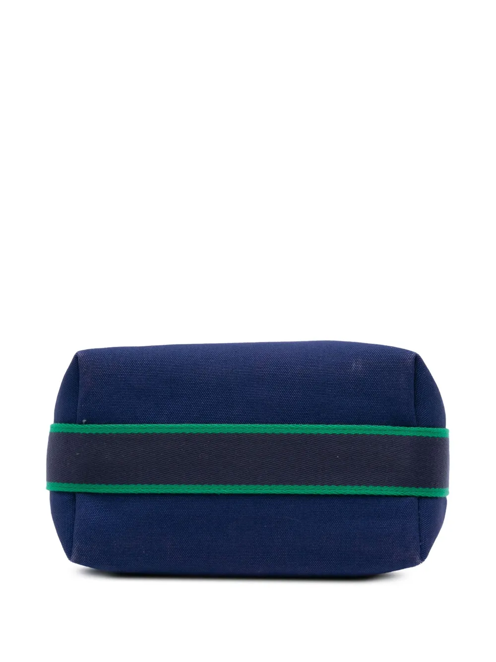 Pre-owned Hermes 2010-2025 Small Canvas Bride A Brac Case Vanity Bag In Blue