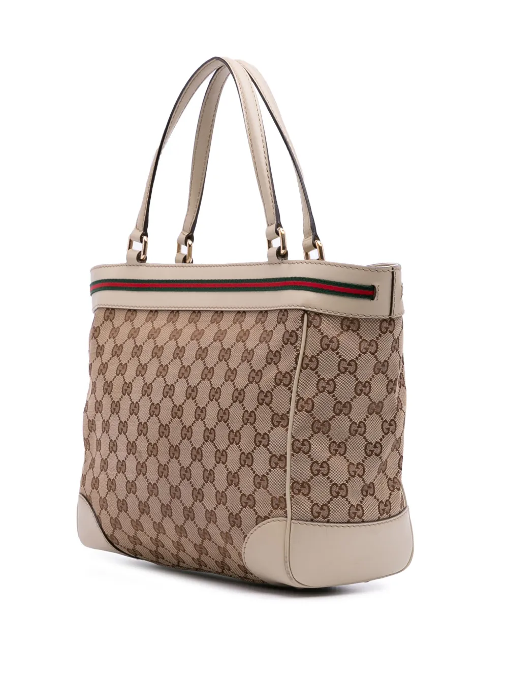 Pre-owned Gucci 2016-2025 Gg Canvas Mayfair Tote Bag In Brown
